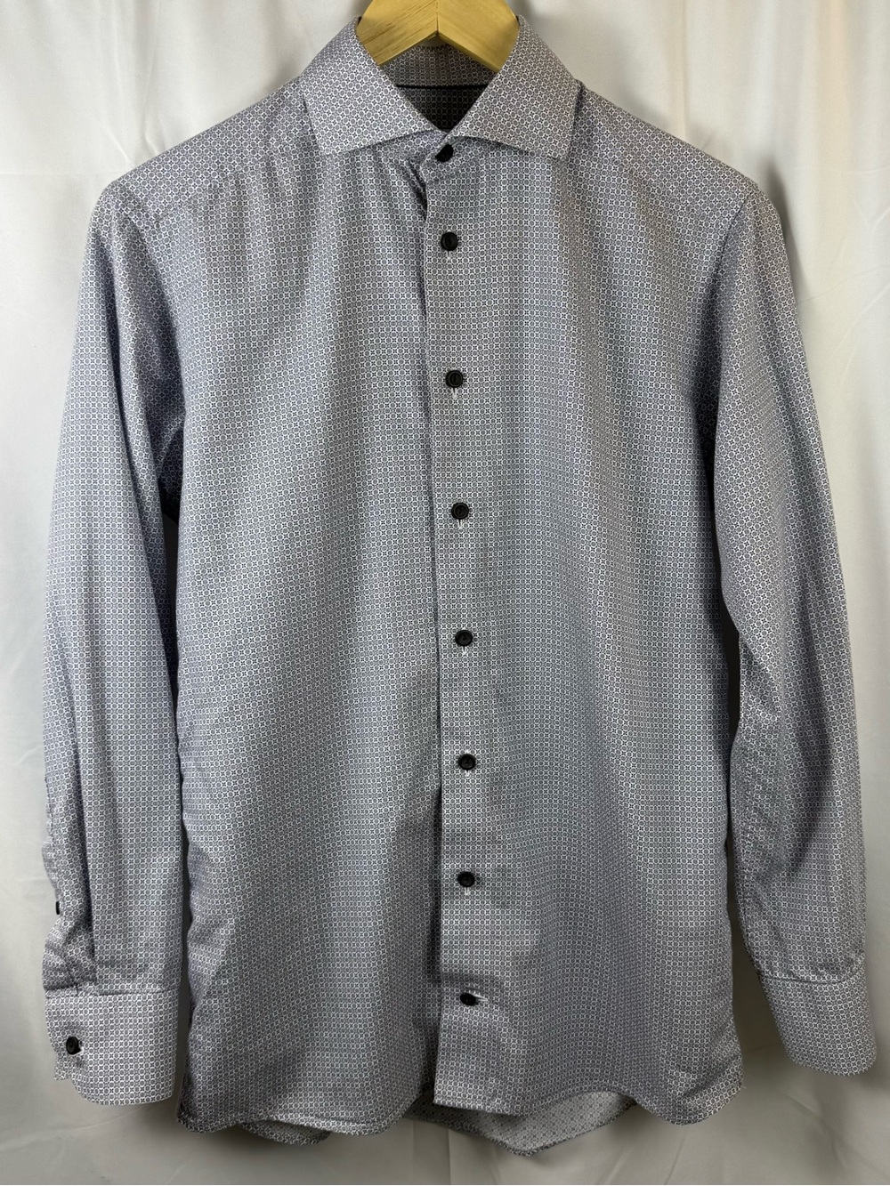Eton Slim Fit Men’s Small 15 Geometric Print Dress Shirt